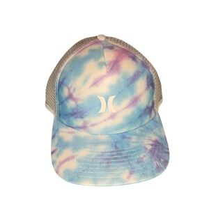 Hurley Tie-Dye Trucker Hat in Pastel Blues & Purples
